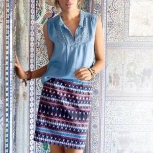 J Crew Mini Geometric Jewel toned skirt